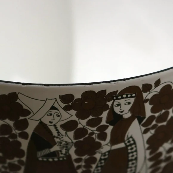 Vintage Arabia Finel Kaj Franck 'Ritari' Medieval Troubadour Enamel Bowl Finland - Picture 13 of 13